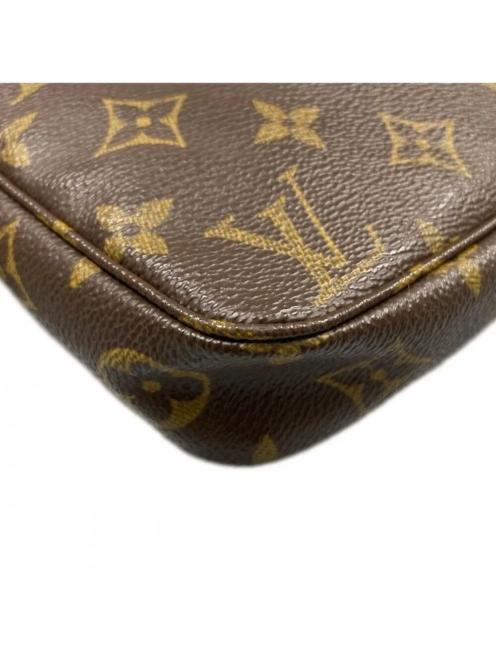 Louis Vuitton Handbag Pochette Accessoire Monogram Canvas Brown Gold